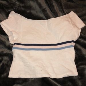 Brandy Melville Off the Shoulder White Top